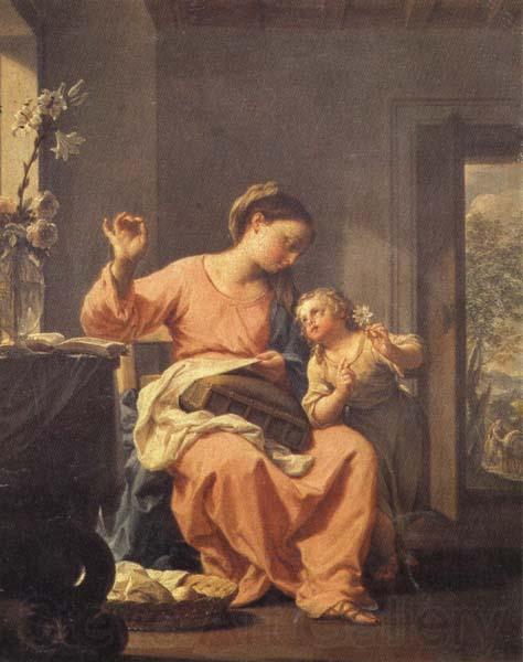 Francesco Trevisani Madonna Sewing with Child